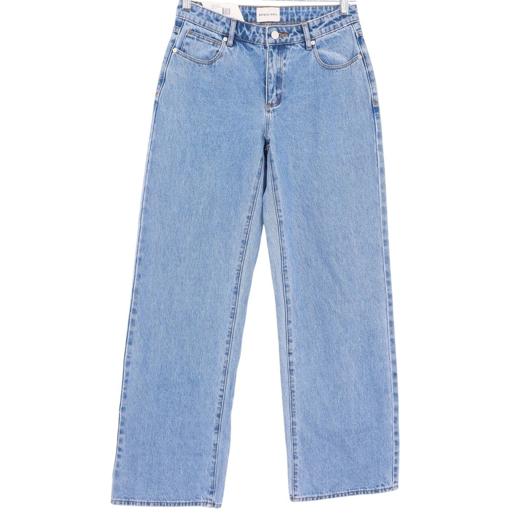 Abrand Jeans 99 Low Baggy Gigi Mid Blue Low Rise Relaxed Straight Leg Jeans 25